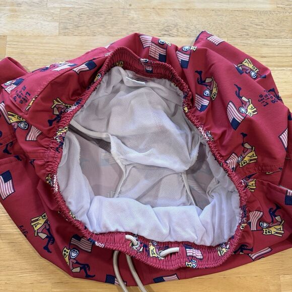 Life Is Good Swim Shorts Mens Med Red Lined 7" Trunks UPF 50 USA Patriotic Dog - Picture 4 of 12